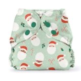 Esembly Cloth Diaper Outer, Waterproof Cloth Diaper Cover, Swim Diaper, Leak-Proof and Breathable Layer, Reusable with Snap Closure – Limited Edition Holiday Print, Santas, Size 1 (7-18lbs)