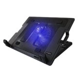 Ewent Supporto con Sistema di Raffreddamento per Notebook, MacBook 12/15.6/17 pollici con 1 Ventola Silenziosa e Luce LED, Supporto Regolabile in 5 diverse inclinazioni