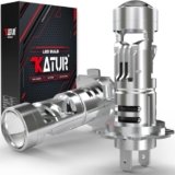 KATUR Lampadine LED H7 30000LM, 800% Luminosità 6000K Bianco Xeno Reale 1:1 Mini Design Plug And Play Lampadine H7 LED Abbaglianti o Anabbaglianti con Lente Proiettore (2 Pezzi)