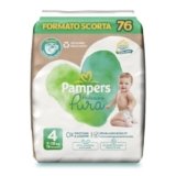 Pampers Protezione Pura, Taglia 4 (7-18 kg), Ipoallergenico, Barriera Stop&Protect, Anti-Fuoriuscite, Formato Scorta, 0% Profumo e Lozioni, Pelli Sensibili, Ultra Morbido, 76 Pannolini Bambino
