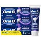 Oral-B Dentifricio Advanced Protezione Sbiancante 3x75ml, Dentifricio Sbiancante Denti, Clinicamente Provato, Pulizia Denti Efficace, Alito Fresco Sapore Menta Piperita