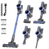 Nioga Cordless Vacuum Cleaner, 10-in-1 Lightweight Stick Vacuum with 33 kPa Powerful Suction, 45-Min Runtime, Rechargeable Vacuum Cordless for Home Hard Floor Low-Pile Carpet and Pet Hair