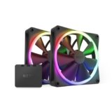 NZXT F140 RGB Fans – RF-R14DF-B1 – Personalizzazione avanzata dell’illuminazione RGB – Raffreddamento silenzioso – Doppia (Controller INCLUSO) – Ventola da 140 mm – Nero