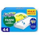 Swiffer Wet Lavapavimenti, 44 Panni Umidi, Limone, Maxi Formato, Lava Pavimenti, Pulizia Igienica Profonda, Rimuove Sporco e Batteri, per Tutti I Tipi di Pavimenti