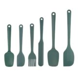 Silicone Spatula Set of 5-600°F Heat Resistant Kitchen Scraper Spatulas, Strong Steel Core and One-Pieces Seamless Design, Great for Cooking Mixing & Baking – BPA Free & Dishwasher Safe (green)