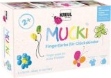 KREUL 23050 – Vernice a dita Mucki per bambini fortunati, 6 x 50 ml in giallo, rosa, blu diamante, verde, arancio, argento drago, senza parabeni, senza glutine, senza lattosio, vegan, lavabile