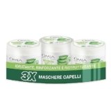 Omia, Maschera Per Capelli Erboristica con Aloe Vera del Salento, Trattamento Idratante e Illuminante per Capelli Secchi, Maschera per Lavaggi Frequenti, Senza Siliconi e SLES, 3 Flaconi da 250 ml