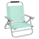 SONGMICS Sedia da Spiaggia, Sedia Pieghevole Portatile, Schienale Regolabile a 4 Angoli, con Braccioli, Traspirante e Confortevole, Poltrona da Campeggio, Verde GCB065C01