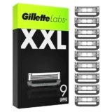 Gillette LABS XXL 9 Lamette Gillette LABS di Ricambio da 5 lame per Rasoio Barba Manuale, Rasatura Profonda Uomo, Lame di Precisione, Lamette Da Barba, Idea Regalo per Lui