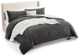 UGG Comforter Set 5 Piece Bed in a Bag with Throw Blanket, Decorative Pillow, Shams, and Reversible Comforter Hypoallergenic Washable Luxury Warm Fluffy Bedding Set, Charcoal Grey, King Size (Remina)