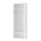 VASAGLE Scaffale a 6 Ripiani, Libreria, Scaffalatura Portaoggetti, Organizzatore con Scomparti, Ripiani Aperti e Regolabili, per Soggiorno, Ufficio, Camera da Letto, Bianco Nuvola LBC166T14
