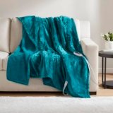 Beautyrest Heated Blanket, Electric Throw Blanket, Soft, Warm, Reversible Plush – Sherpa Heating Blanket Throw, 3 Heat Settings, 2 hr Auto Shut Off, Machine Washable, Oversized 60 in x 70 in, Teal