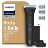Philips Bodygroom Serie 5000 – Rifinitore per uomo con Sistema a tripla protezione, Rifinitura e rasatura intima, Impermeabile al 100%, 100 minuti di autonomia, Modello BG5485/30