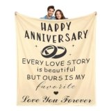 Anniversary Blanket Gifts for Women Men – Happy Anniversary Couple Blanket for Husband Boyfriend Romantic Wedding Anniversary Blanket Throw for Wife Girlfriend 2 Year Anniversary Gif for Wife