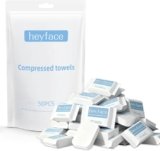 Heyface Compressed Towels Tablets (11.8″ x11″) 50 Bulk Set Disposable Compressed Washcloths for Travel & Camping, Soft Compressed Face Towel with Waterproof Case for Daily Use & Camping Essentials