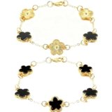 Alegend 14K Gold Plated Five-Leaf Bracelet – Lucky Charm Jewelry with Luxe Finish for Daily Wear