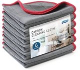 Ekedalen Panni Magic Microfibra Carbonio 400GSM, 6X Asciugamani Senza Aloni Catturapolvere, Strofinacci Pulire per Vetri Pavimenti Bagno Casa Cucina Auto Moto, Stracci Pulizia Riutilizzabili, Rosso