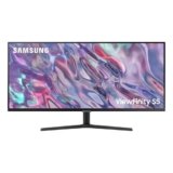 Samsung Monitor HRM ViewFinity S50GC (S34C502), Flat, 34”, 3440×1440 (WQHD), 21:9, HDR10, VA, 100 Hz, 5 ms, FreeSync, HDMI, Display Port, Ingresso Audio, PIP, PBP, Eye Saver Mode, Flicker Free
