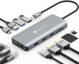 NOVOO Hub USB C con 2 HDMI 4K, 11 in 1 Docking Station di Tipo C, RJ45 Gigabit Ethernet, 2 USB 3.0, 2 USB 2.0, VGA, Hub Adattatore USB C 100W PD, Schede SD/TF per MacBook Pro Air M2 M1