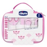 Chicco Set Manicure Bambina, Con Forbicine, Limetta in Cartone, Tagliaunghie, Spazzolino per Unghie, Idea Regalo Bimba, Rosa, 0 Mesi+