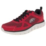 Skechers Track Bucolo, Scarpe running Uomo, Red Leather Black Mesh Trim, 43 EU