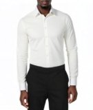Beninos Men’s Wrinkle Free Dress Shirts Slim Fit Long Sleeve Casual Button Down Shirt (1118 White, XS)