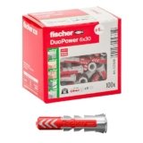 Fischer 100x Tasselli DuoPower, 6 x 30 mm, per Muro pieno, Mattone Forato, Cartongesso, 537640