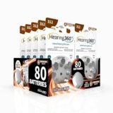 Hearing360 80 batterie per apparecchi acustici misura 312 qualità premium, durata extra, compatibili con tutti i modelli, senza mercurio (10 blister da 8 pile)
