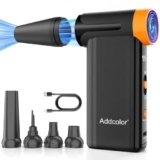 ADDCOLOR AD51 – Spolverino ad aria compressa da 2000 mAh* 2, con 8 marce regolabili, 106770 giri/min con display, soffianti portatili per tastiera, computer, auto, esterni, letto ad aria