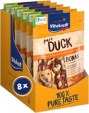 Vitakraft Pure Duck Bonas, snack cane, ossi al calcio con carne d’anatra, snack per l’addestramento del cane (8x 80g)