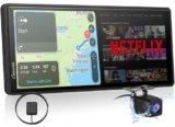 CARPURIDE Wireless CarPlay e Android Auto 4+64 GB, Navigazione Online e Offline, G00GLE Play, BT, Antenna GPS, Telecamera di Backup, Schermo Intero 10,26″, Area di Visualizzazione 9,3″