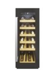 Candy DiVino Cantinetta Vino da Incasso, 20 Bottiglie, 1 Zona, con Vetro Anti-UV e Filtro ai Carboni Attivi, 6 Ripiani in Legno, Luce LED Interna, Classe F, 29,5 x 57,5 x 81,3 cm, Nera – CCVB 30/1
