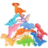 XJYQJD Wooden Stacking Blocks Toy for Toddlers Boy Girl (Dinosaur A)