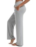 Maxbee Wide Leg Pants for Woman, Loose Sweatpants Women with Pockets,Baggy Casual Drawstring Yoga Pants