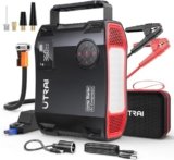 Avviatore Batteria Auto 8000A, UTRAI Avviatore Emergenza con Compressore, DC160W Booster Avviamento Auto/Moto Portatile (Fino a Tutti i Benzina e 12L Diesel)/Doppia USB/1600 Lumen LED