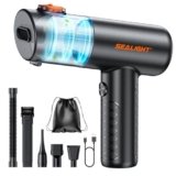 SEALIGHT Aspirabriciole Senza Fili, 32000Pa 4-in-1 Aspirapolvere Auto Cordless, One-Touch Dust Dump con 400000 RPM Motore Brushless, Mini Aspirapolvere Potente per Casa, Ufficio, Auto, Capelli