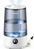 Umidificatore Ambiente Bambini Homvana 3.6L, 360°Cool Mist 16dB Silenzioso for Baby, Piante Dura da 34H, Auto Sleep Modo, con Luce e Aromaterapia Top-Fill, Facile da Pulire, Oli Essenziali (Grigio)