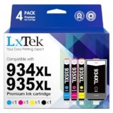 LxTek Cartucce d’inchiostro Sostituzione per HP 934 XL 935 XL 934XL 935XL Alta Capacità per Officejet Pro 6230 6830 per Officejet 6820 (Nero Ciano Magenta Giallo, 4-Pack)