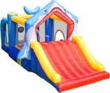 INFLATEFLY Bounce House, Kids Bounce House with Slide, Ball Pit, Inflatable Bouncer Castle for Toddlers & Children 3-8, Jumper Shark Bouncy House, Wet or Dry Indoor Outdoor Playground