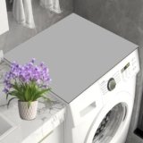 Copertura per Lavatrice,Coperchio Antipolvere 60x60cm Coprilavatrice da Esterno,Multiuso Copertura Antipolvere, Ritagliabile Copertura per Asciugatrice cucina e Lavatrice Anti Polvere(Grigio) cucina