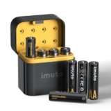 imuto 1.5V Batterie AA ricaricabili 3000mWh, Pile Ricaricabili AA Litio 1600 Cicli con display a LED nero ricarica rapida, 8 pezzi
