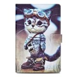 Rostsant Custodia Samsung Tab A6 Cover a libro Pelle PU & TPU Case Portafoglio Slot per Schede Custodia Tablet per Samsung Galaxy Tab A 2016 10.1 Pollici SM-T580/SM-T585 – Avventura Cat.