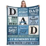 STVK Stocking Stuffers for Dads from Daughter Son, Best Dad Ever Gifts for Men Who Wants Nothing Dad Gifts for Christmas, Dads Christmas Throw Blanket for Couch 50″x60″, Daddy Birthday Gift for Men