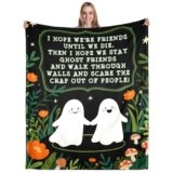 Cute Ghostface Blanket for Kids Teens Boys Girls Valentines Day Gift for Him Her Ghost Friends Galentines Anniversary Soft Blankets for Couch Bed 50×60 Inches Spooky Blankets Decor for Adults