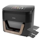 Cecotec Friggitrice ad Aria 11L con triplo Grill e Affumicatore Cecofry&Grill Smokin’ 11000 Plus. 2900 W, 200º máx, Grill Superiore e Inferiore, Doratura Perfetta, Gusto Griglia, Parete Divisoria