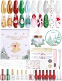 beetles Gel Polish Merry Glitzmas 2025 Christmas Gift Box – Nail Art Set with Mini LED Nail Lamp Base Top Coat and Festive Holiday Surprises Gifts for Women Girls