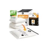 PACKDUDE XL Sacchi Sottovuoto Piumoni, Coperte e Vestiti I 4 PEZZI I Taglia XL: 100×80 cm I Sacchi Sottovuoto Grandi I Large Vacuum Bags for Bedding & Clothing I Sacchetti Sottovuoto Piumoni e Vestiti