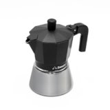 Zanetti, Star Caffettiera Moka Induzione Sei Tazze, Espresso con Caldaia in Acciaio Inox e Manici Ergonimici, Adatta ai Piani a Induzione 6 Tazze Colore Nero