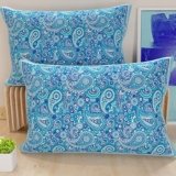 PETTI Artigiani Italiani – Coppia di Federe Cuscino 70×40 cm in Microfibra, Cuscini Arredo Camera da Letto, Divano, Salotto, Set 2 Fodere Copricuscino, Federa Paisley Azzurro, 100% Made in Italy