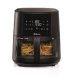 Ariete 4630 Friggitrice ad aria 9L, 1500 W, Capacità 9L, Capacità di cottura 2,5kg, 8 programmi preimpostati, Temperatura fino a 200°, Cestello trasparente, BPA Free, Nero